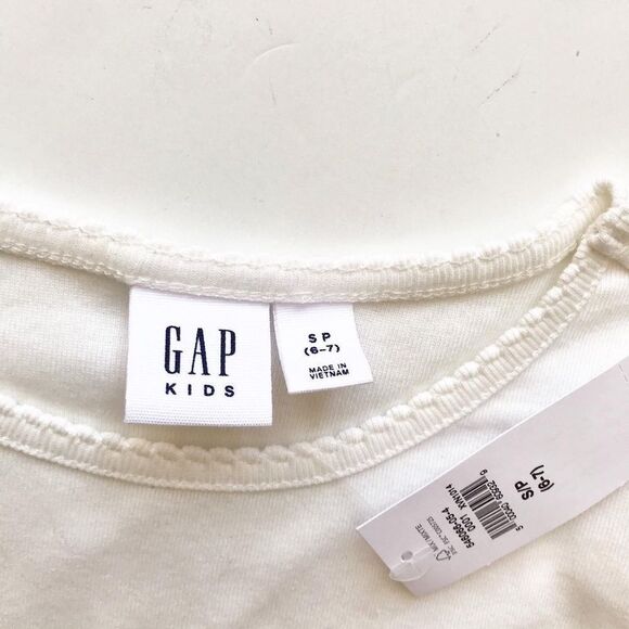 Gapkids NWT off white short sleeve shirt S(6-7Y) - Picture 3 of 4